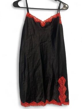 Victoria's Secret Black Slip with Red Lace Accents